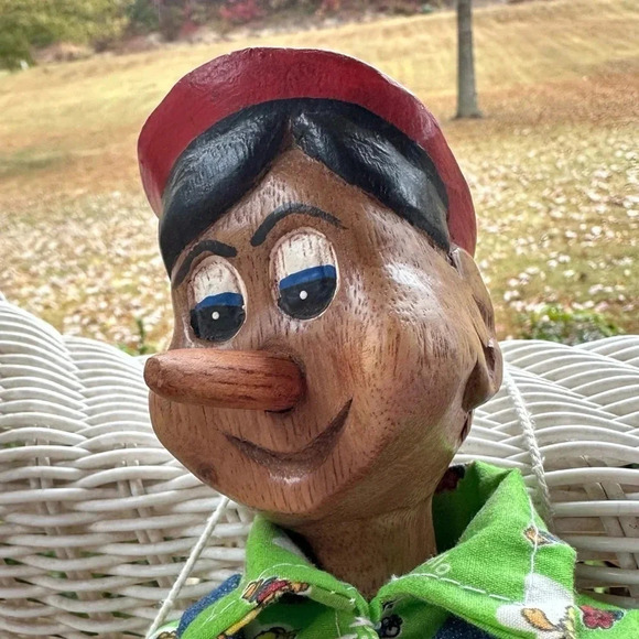 VTG RARE Handmade Pinocchio Beautiful Hand-carved Wooden Puppet Collectible - Picture 6 of 16